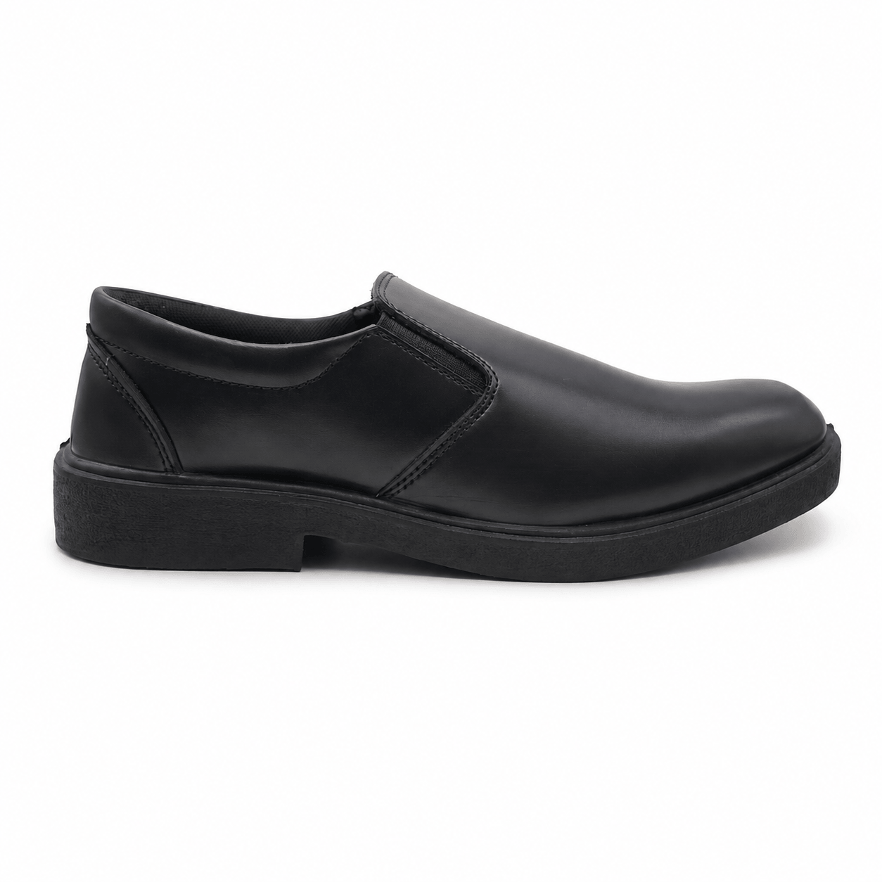 Avon Boys Black Slip-On School Shoes