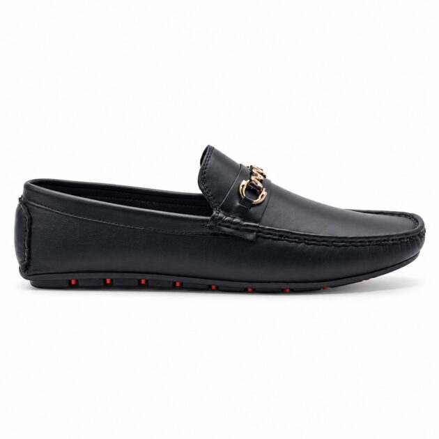 Wavy Emblem Moccasin Loafer